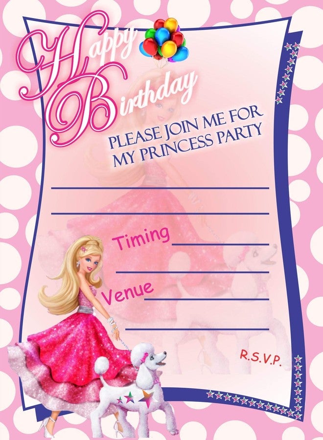 Askprints Birthday Metallic card Invitations with Enveopes - Kids Birthday Party Invitations for Girls (25 Count) BPC-1010 - Image 1